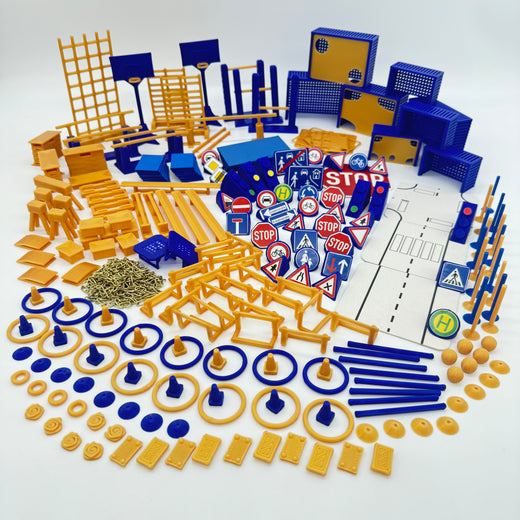 Tutti i componenti delle attrezzature sportive in miniatura MiniJimBox