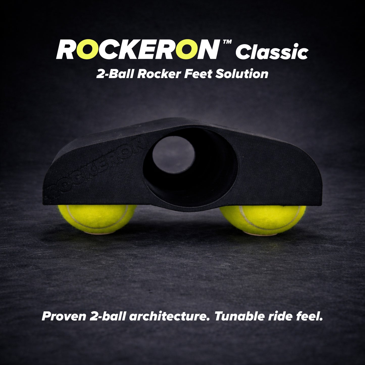 ROCKERON Classic 2-Ball Rocker Feet Solution on a dark background