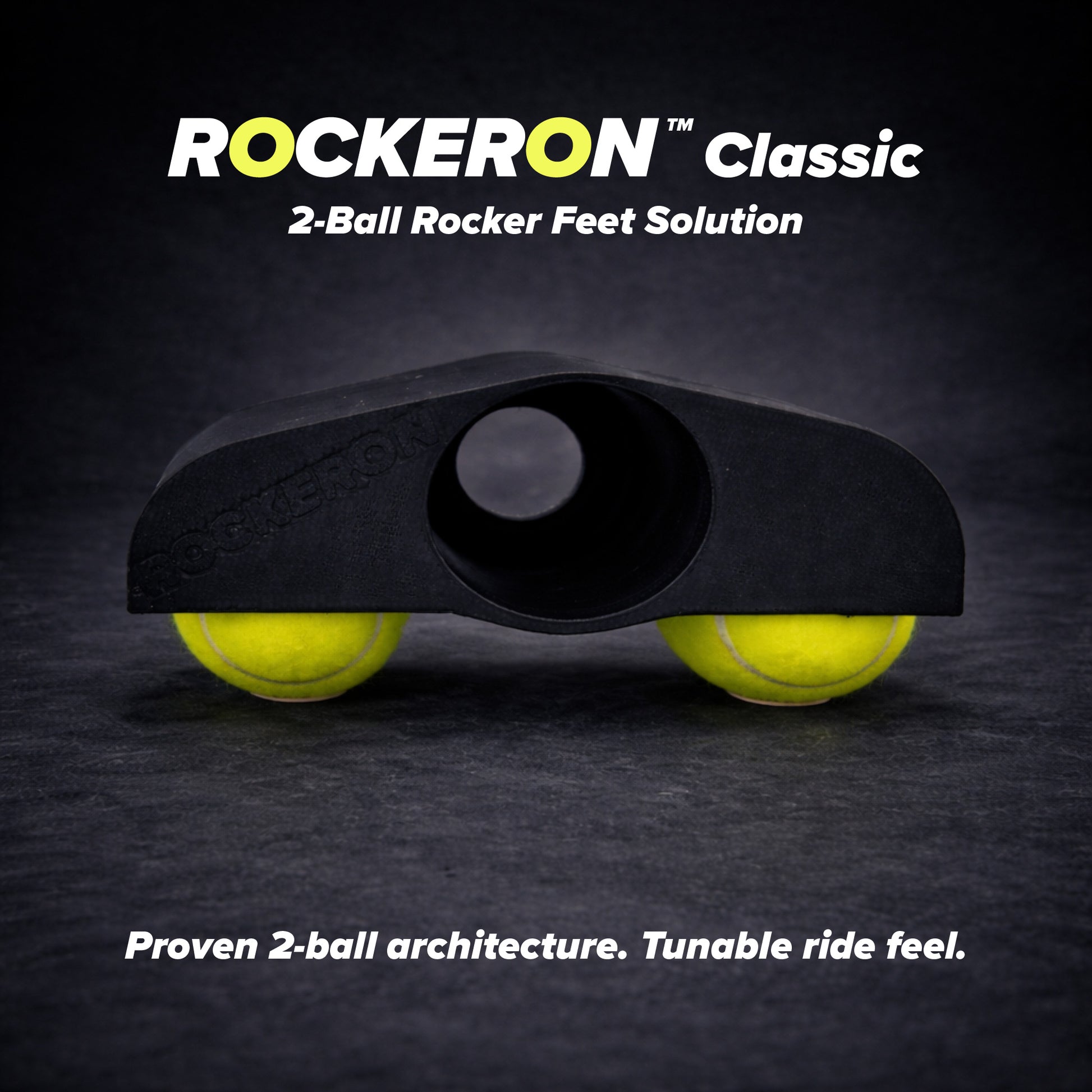ROCKERON Classic 2-Ball Rocker Feet Solution on a dark background