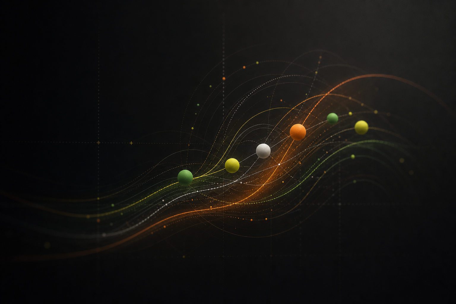 Abstract ROCKERON motion artwork with layered movement paths and Motion Ball colors