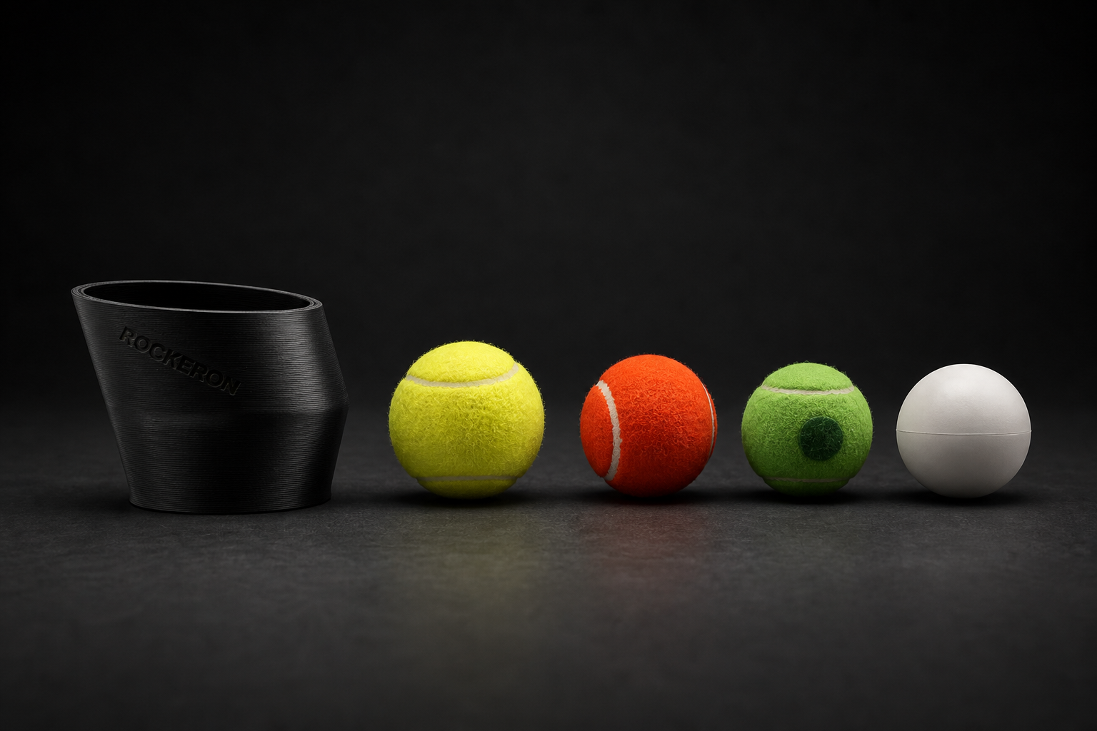ROCKERON FRONT adapter for Zwift Ride with yellow, orange, green and white Motion Balls